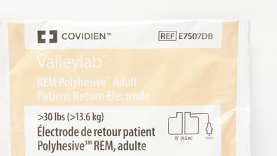 Covidien E7507DB Valleylab REM Polyhesive Adult Patient Return Electrode  >30lbs